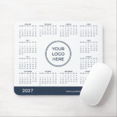Navy Blau Logo 2027 Kalender Mauspad (Mit Mouse)