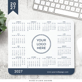 Navy Blau Logo 2027 Kalender Mauspad