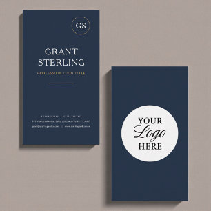 Navy Blau Logo Minimalistischer Moderner Professio Visitenkarte