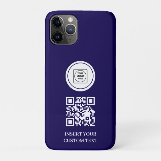 Navy Blau Logo QR Code Business Promo iPhone-Hülle Case-Mate iPhone Hülle (Rückseite)