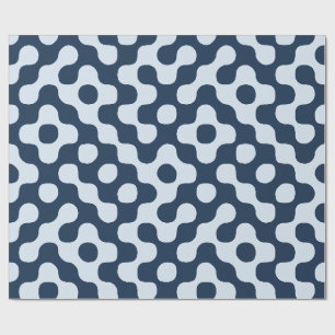 Navy Blau Mid Century Retro Geometrisch Geschenkpapier