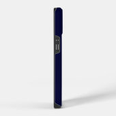 Navy Blau Minimales Monogramm iPhone Hülle (Rechte Seite)