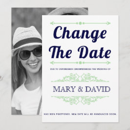 Navy Blau, Minze grün Ändern Sie die Datumsanzeige Save The Date