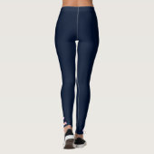 Navy Blau mit Gemusterter Beilage in den Felsen Leggings (Rückseite)