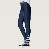 Navy Blau mit Gemusterter Beilage in den Felsen Leggings (Links)