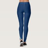 Navy Blau mit Gemusterter Beilage in den Felsen Leggings (Rückseite)