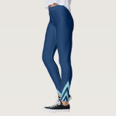 Navy Blau mit Gemusterter Beilage in den Felsen Leggings (Links)