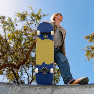 Navy Blau mit metallischem Gold einzigartiger Stil Skateboard