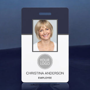 Navy Blau Mitarbeiter Name Logo Foto Unternehmensa Ausweis