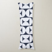 Navy Blau Mod Geometrisches Bogenmuster Kissen (Vorderseite Vertikal)