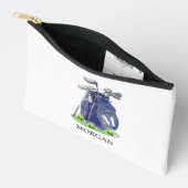Navy Blau Monogramm Name Golf Zubehörtasche (Offen)
