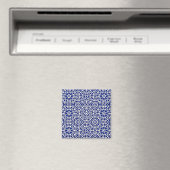 Navy-Blau-Mosaik-Geometrisches Muster Magnet (In Situ (Geschirrspüler))