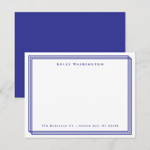 Navy Blau Name Adresse Professional Mitteilungskarte