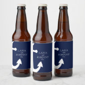 Navy Blau, nautisch mit Anker Bierflaschenetikett (Flaschen)