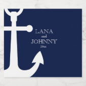 Navy Blau, nautisch mit Anker Bierflaschenetikett (Einzelnes Label)