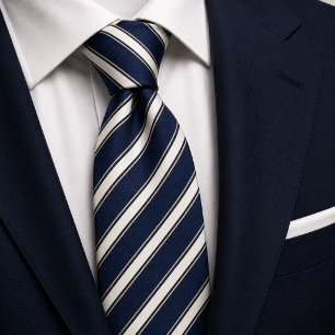 Navy Blau Old Money Streifen Krawatte
