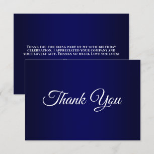 Navy Blau Ombre 50. Geburtstag Dankeskarte