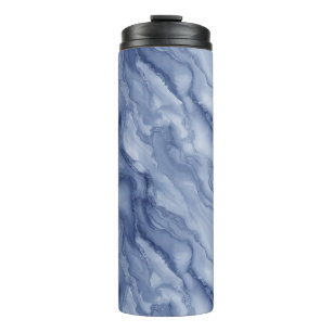 Navy-Blau Organische Marmor-ähnliche Textur Thermosbecher