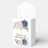 Navy Blau Pink Blütengrün Vielen Dank Geschenkschachtel (Geöffnet)