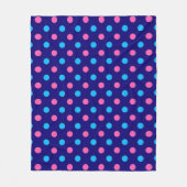 Navy Blau Pink Cyan Punkte Muster Fleecedecke (Vorderseite)