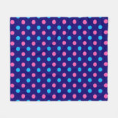 Navy Blau Pink Cyan Punkte Muster Fleecedecke (Vorderseite (Horizontal))