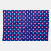 Navy Blau Pink Cyan Punkte-Muster Geschirrtuch (Horizontal)