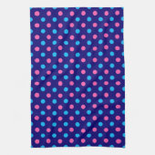 Navy Blau Pink Cyan Punkte-Muster Geschirrtuch (Vertikal)