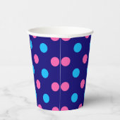 Navy Blau Pink Cyan Punkte Muster Pappbecher (Rechts)