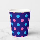 Navy Blau Pink Cyan Punkte Muster Pappbecher (Vorderseite)
