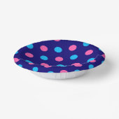Navy Blau Pink Cyan Punkte Muster Pappteller (Gewinkelt)
