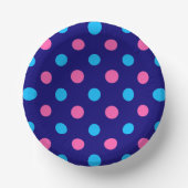 Navy Blau Pink Cyan Punkte Muster Pappteller (Vorderseite)