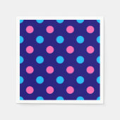 Navy Blau Pink Cyan Punkte Muster Serviette (Vorderseite)