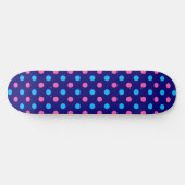 Navy Blau Pink Cyan Punkte Muster Skateboard (Horizontal)