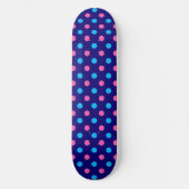 Navy Blau Pink Cyan Punkte Muster Skateboard (Vorderseite)