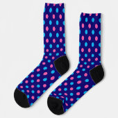 Navy Blau Pink Cyan Punkte Muster Socken (Linkes Detail)