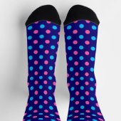 Navy Blau Pink Cyan Punkte Muster Socken (Oben)