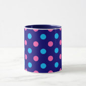 Navy Blau Pink Cyan Punkte Muster Tasse (Zentrum)