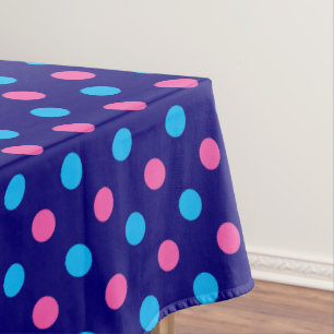 Navy Blau Pink Cyan Punkte-Muster Tischdecke