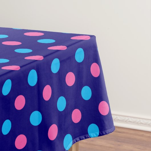Navy Blau Pink Cyan Punkte-Muster Tischdecke (Beispiel)