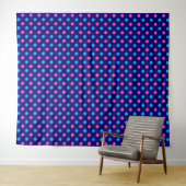 Navy Blau Pink Cyan Punkte Muster Wandteppich (Beispiel (Horizontal))