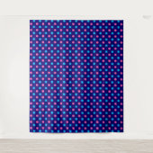 Navy Blau Pink Cyan Punkte Muster Wandteppich (Vorderseite)