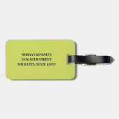 Navy Blau Pink Lime Flugzeug Gestreift Monogrammie Gepäckanhänger (Rückseite horizontal)