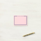 Navy Blau Pink Monogramm Post-it Klebezettel (Auf Schreibtisch)