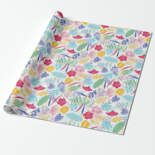 Navy Blau Pink Wilder Regenwald Immergrün Hochzeit Geschenkpapier