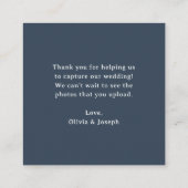 Navy Blau | QR-Code Hochzeit - Erfasse die Liebe Begleitkarte (Rückseite)