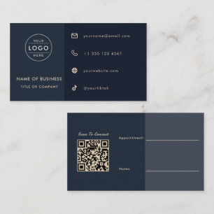 Navy Blau QR Code Moderne Unternehmensmakler indiv Visitenkarte