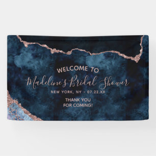 Navy Blau Roségold Achat Junggesellinnen-Abschied Banner