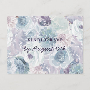 Navy Blau & Roségold Hochzeitsmenüwahl RSVP Postkarte