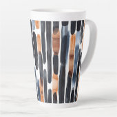 Navy Blau Rost Orange Streifen Milchtasse (Rechte Ecke)