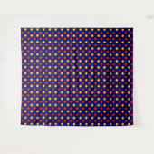 Navy Blau Rot Gelb Punkte Design Wandteppich (Vorderseite (Horizontal))